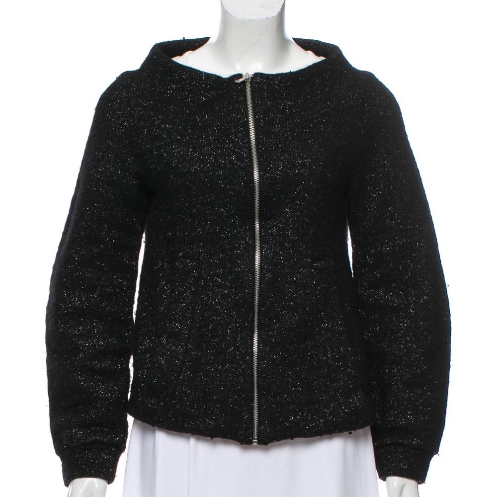 MARC BY MARC JACOBS Black Metallic Wool Jacket S